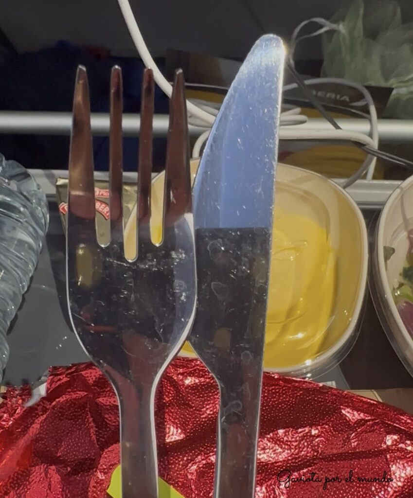Comida en el vuelo de iberia a Japón