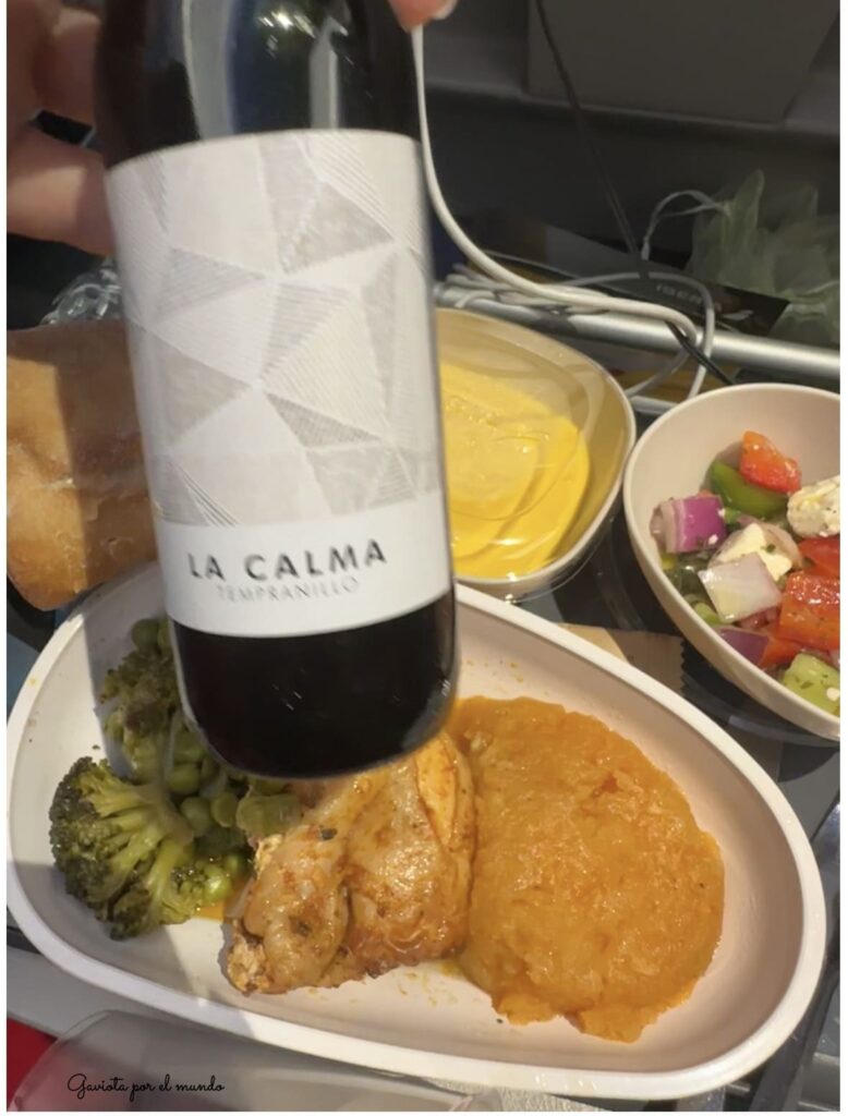 Comida en el vuelo de iberia a Japón